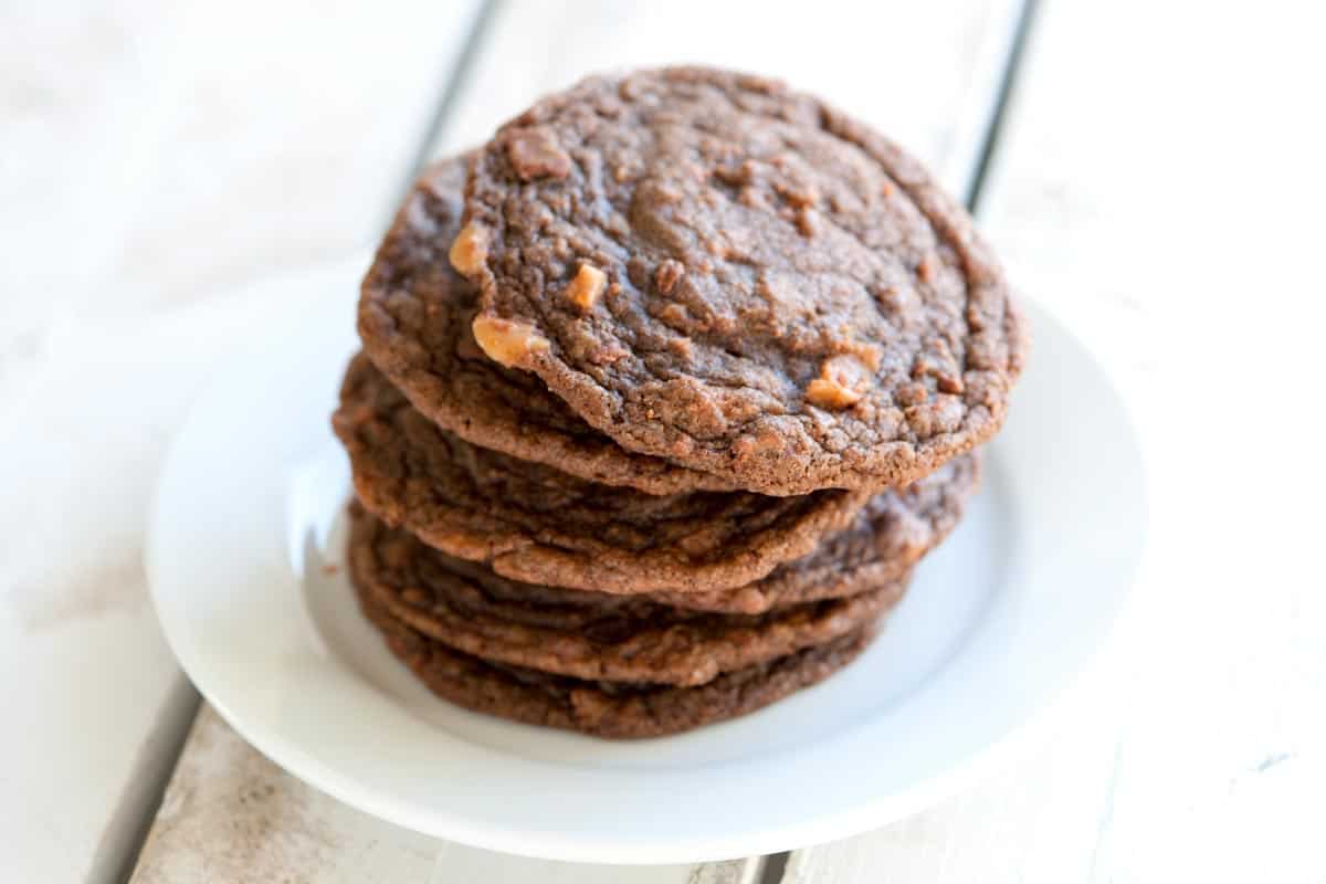 Receita de biscoitos de chocolate e caramelo