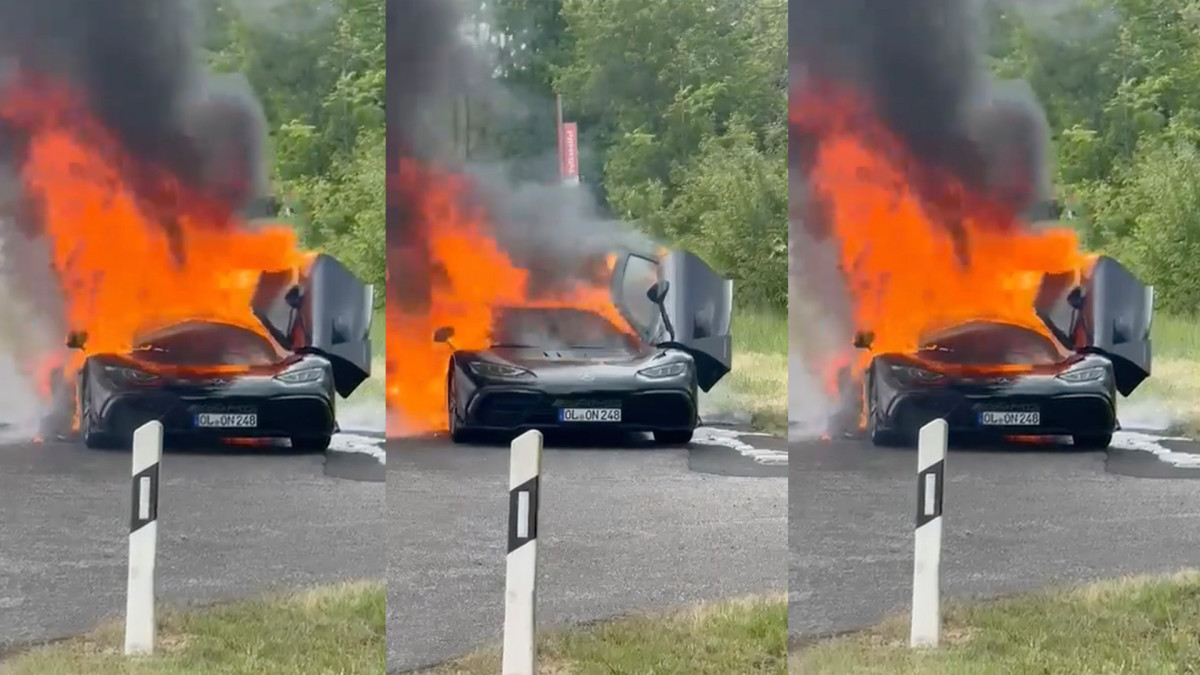 Hypercarro raro Mercedes-AMG destruído em fogo furioso