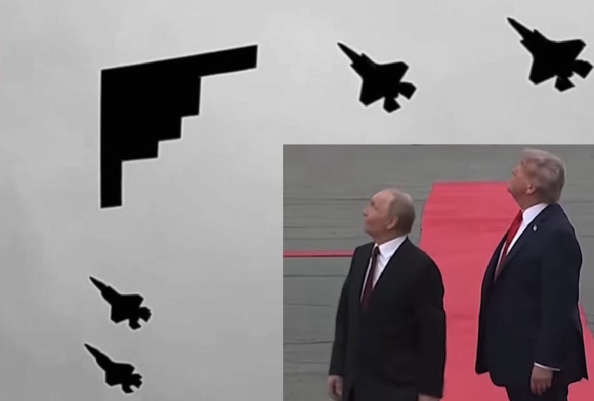 O presidente Trump flexiona B-2 e F-35 sobre Putin no Alasca